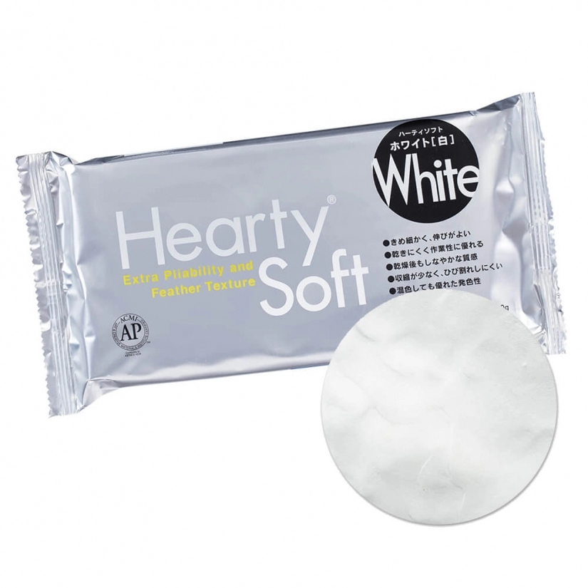 Hearty® Soft Extra Pliable/Feather Texture Modeling Clay, White, 200 g