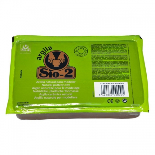 SIO-2® Argila Natural Pottery Clay, 3.3 lb (1.5 kg) 12 Pack, Red