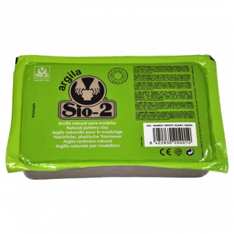 SIO-2® Argila Natural Pottery Clay, 2.2 lb (1 kg), White