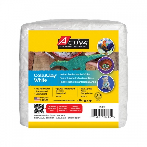 CelluClay® Instant Paper Mâché, 1 lb (454 g) White
