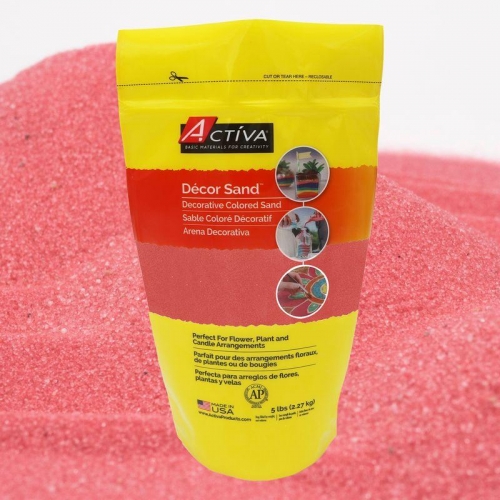 Décor Sand™ Decorative Colored Sand, Pink, 5 lb (2.27 kg) Reclosable 