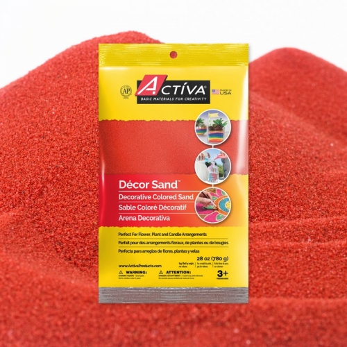 Décor Sand™ Decorative Colored Sand, Bright Red, 28 oz (780 g) Bag 