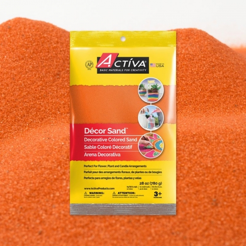 Décor Sand™ Decorative Colored Sand, Orange, 28 oz (780 g) Bag 