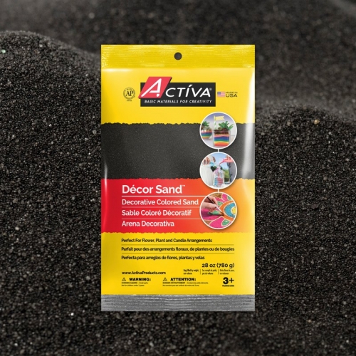 Décor Sand™ Decorative Colored Sand, Deep Black, 28 oz (780 g) Bag 