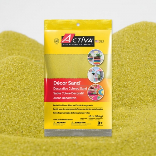 Décor Sand™ Decorative Colored Sand, Bright Yellow, 28 oz (780 g) Bag 