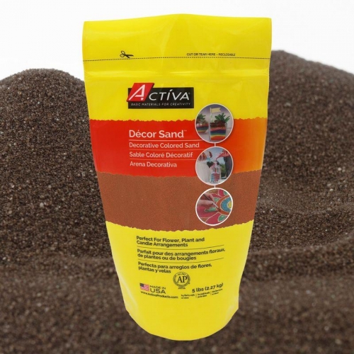 Décor Sand™ Decorative Colored Sand, Dark Brown, 5 lb (2.27 kg) Reclosable 
