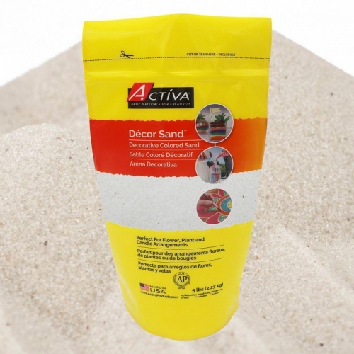 Décor Sand™ Decorative Colored Sand, White, 5 lb (2.27 kg) Reclosable 