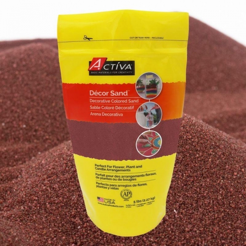 Décor Sand™ Decorative Colored Sand, Cranberry, 5 lb (2.27 kg) Reclosable 