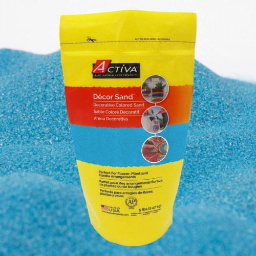Décor Sand™ Decorative Colored Sand, Light Blue, 5 lb (2.27 kg) Reclosable 