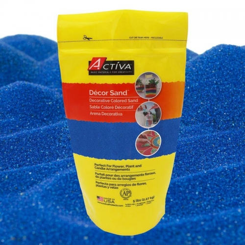 Décor Sand™ Decorative Colored Sand, Dark Blue, 5 lb (2.27 kg) Reclosable 