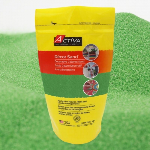 Décor Sand™ Decorative Colored Sand, Light Green, 5 lb (2.27 kg) Reclosable 