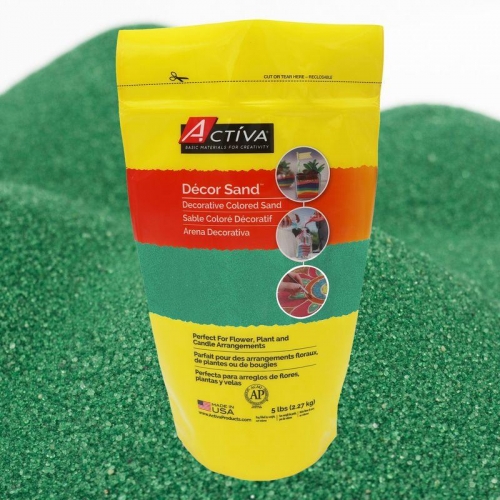 Décor Sand™ Decorative Colored Sand, Forest Green, 5 lb (2.27 kg) Reclosable 