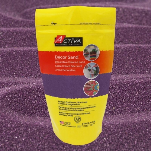 Décor Sand™ Decorative Colored Sand, Purple, 5 lb (2.27 kg) Reclosable 