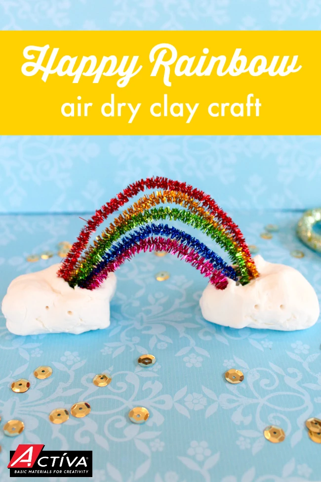 Happy Rainbow Air Dry Clay Craft