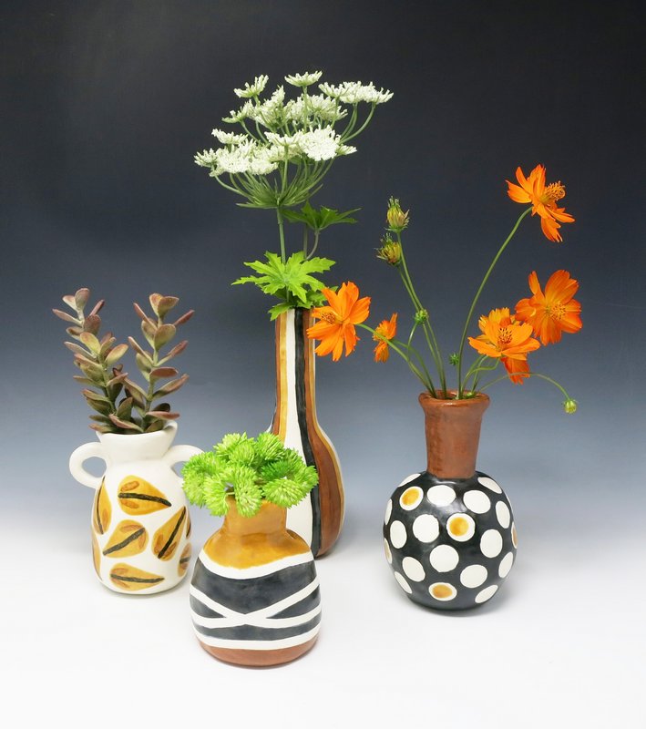 Succulent planters Ikebana vases - Kiln Fired Art