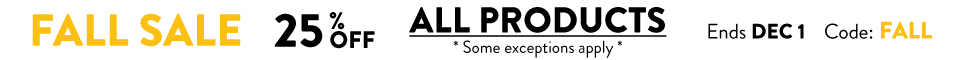 Get 25% off with coupon code FALL during our Fall Sale!